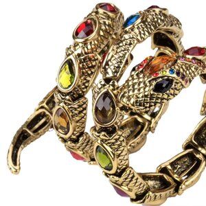 Stretch Snake Pharaohs Bracelet On flaxible stretch bands Or An Upper Arm Cuff